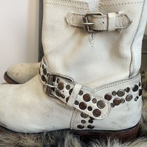 Ash Studded Video weathered off white Buckle Moto Ankle Boots 40